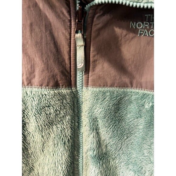 The North Face Denali Jacket Girls Size Large Green Polartec Solid Full Zip Warm - Picture 2 of 13